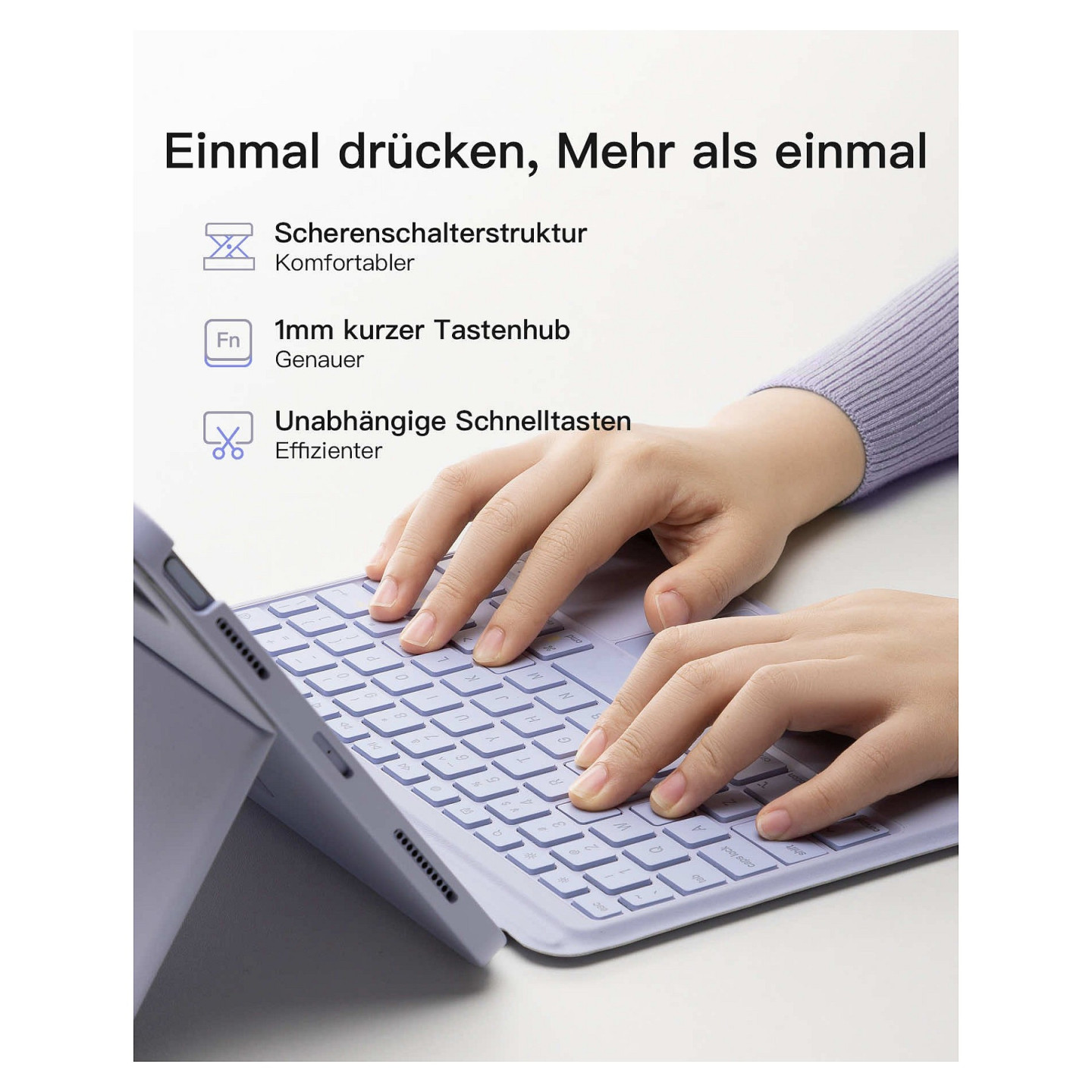 inateck Keyboard iPad 11' iPad Air 4 5Gen.Com. QWERTZ purple — Buy in Cyprus with Fast Delivery