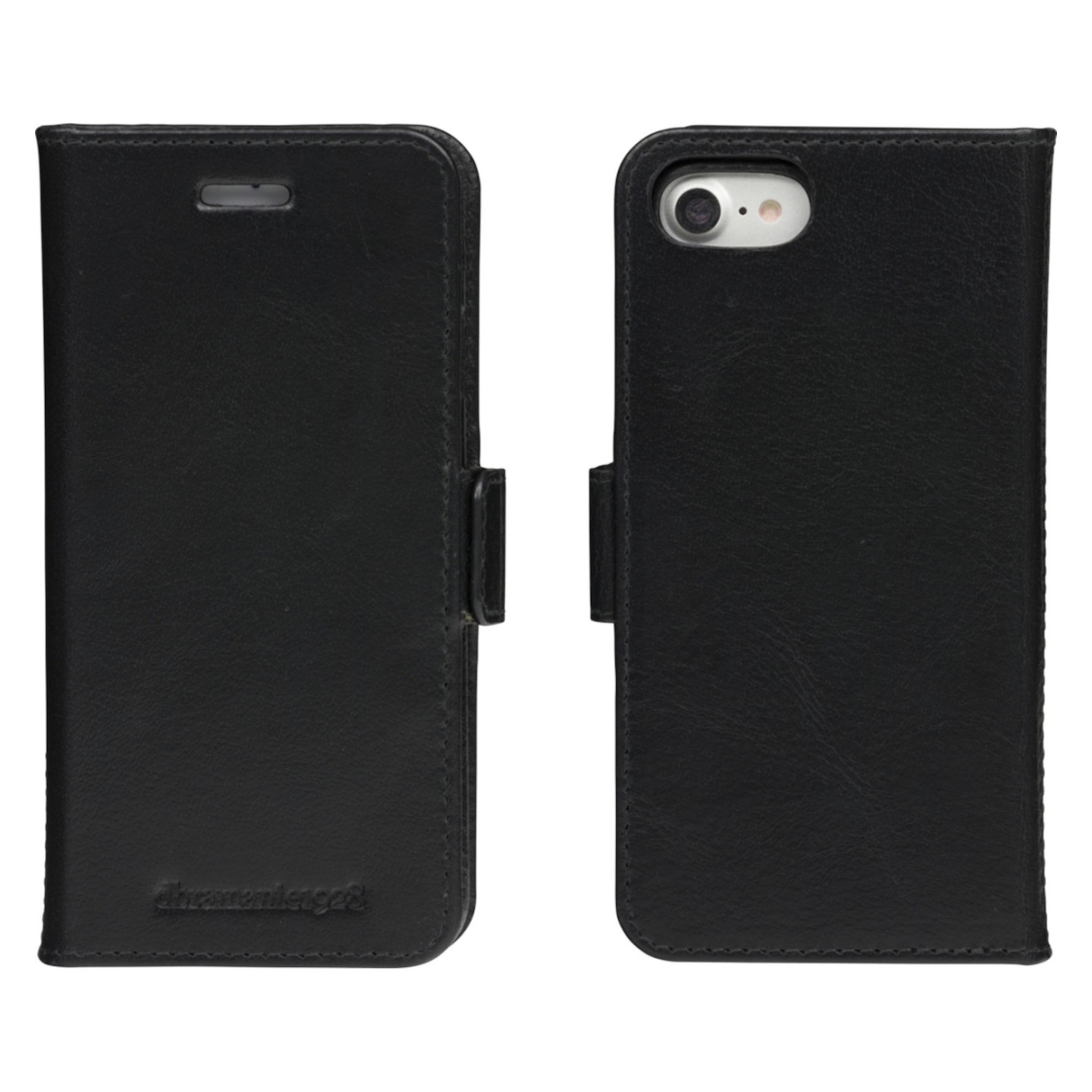 dbramante1928 Lynge - Flip-Hlle fr Mobiltelefon - genarbtes Leder - Schwarz - fr Apple iPhone 6. 6s. 7. 8. SE (2. Gen)