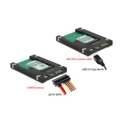 2.5? Konverter SATA 22 Pin USB 2.0 Typ Mini-B to 1 x mSATA Mini PCIe Slot — Buy in Cyprus with Fast Delivery