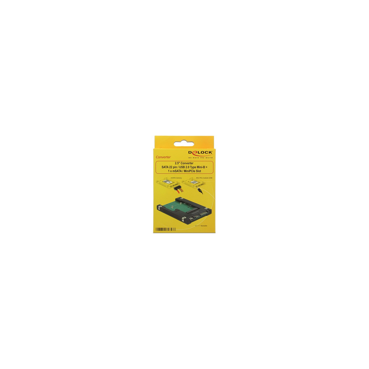 2.5? Konverter SATA 22 Pin USB 2.0 Typ Mini-B to 1 x mSATA Mini PCIe Slot — Buy in Cyprus with Fast Delivery
