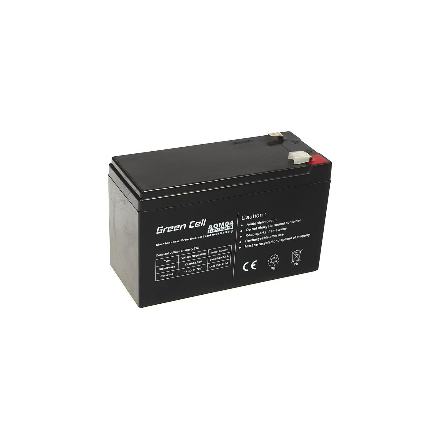 Green Cell AGM04 VRLA Battery – 12V 7Ah | Armenius Store