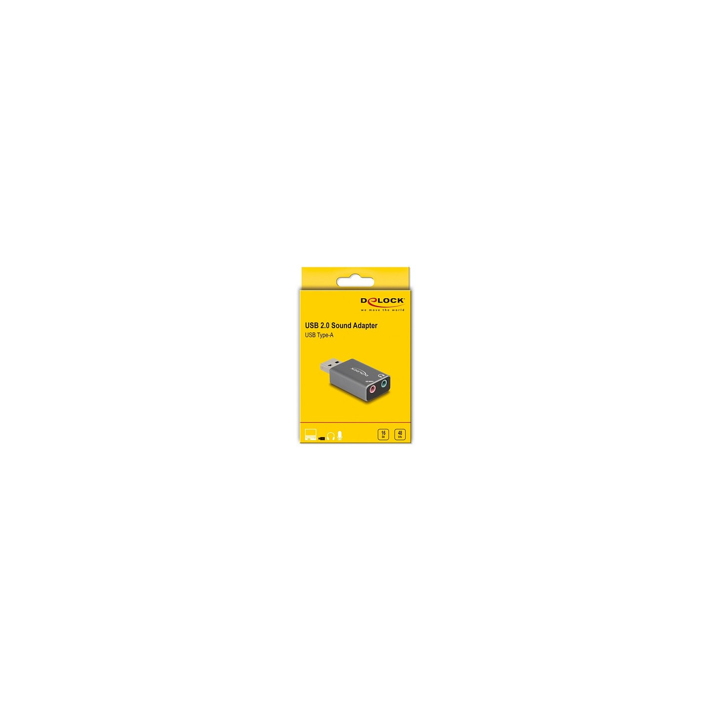 DELOCK Externe USB Soundkarte mit USB-A Stecker auf 2 x 3.5mm Klinkenbuchse Plug & Play Audio Adapter