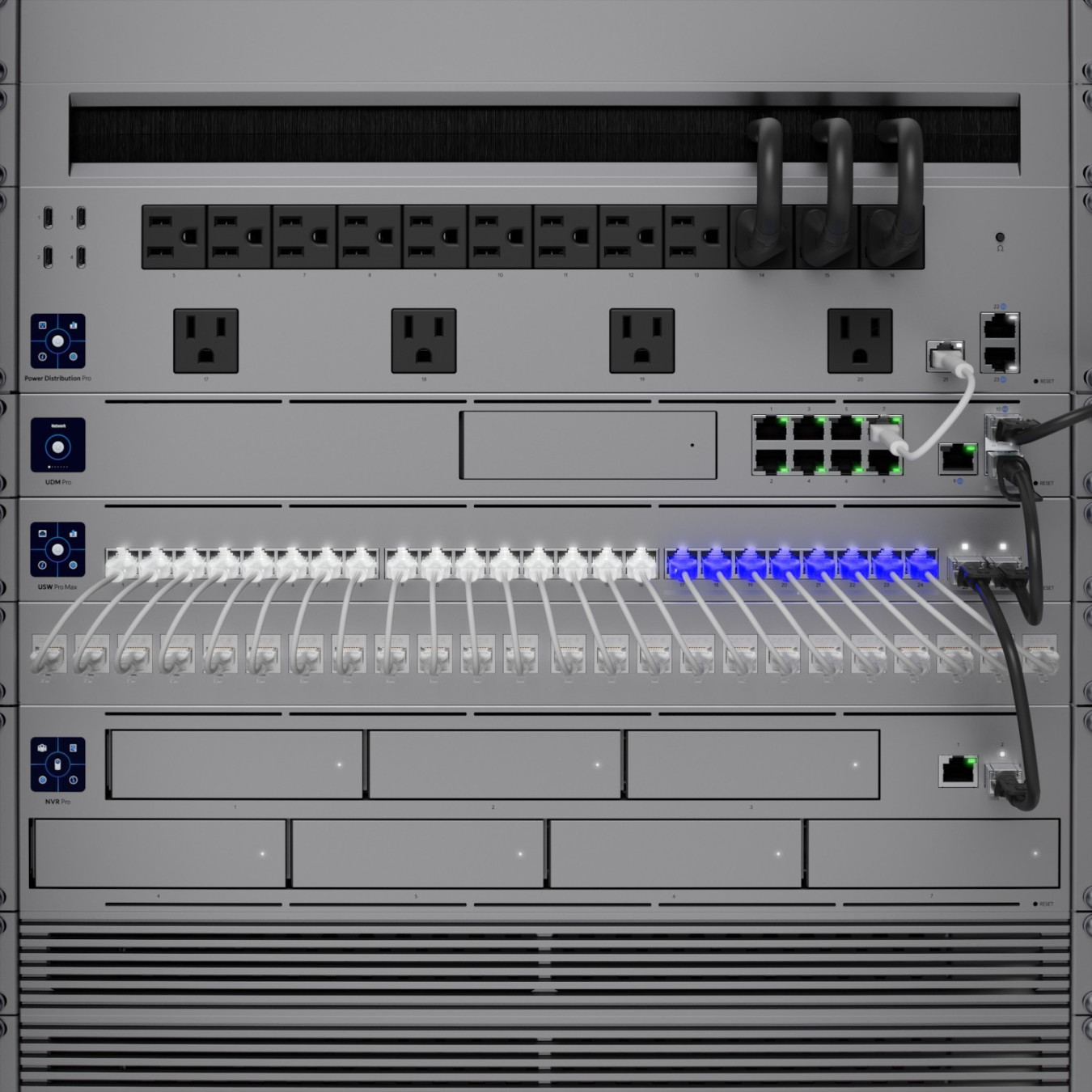 Ubiquiti UniFi USW-Pro-Max-24 - 24-Port L3 Multi-Gig Switch (Grey) - 2.5G RJ45, 2x SFP+, 1U Rack