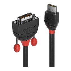 LINDY HDMI an DVI-D Single Link Kabel Black Line 0.5m — Buy in Cyprus with Fast Delivery