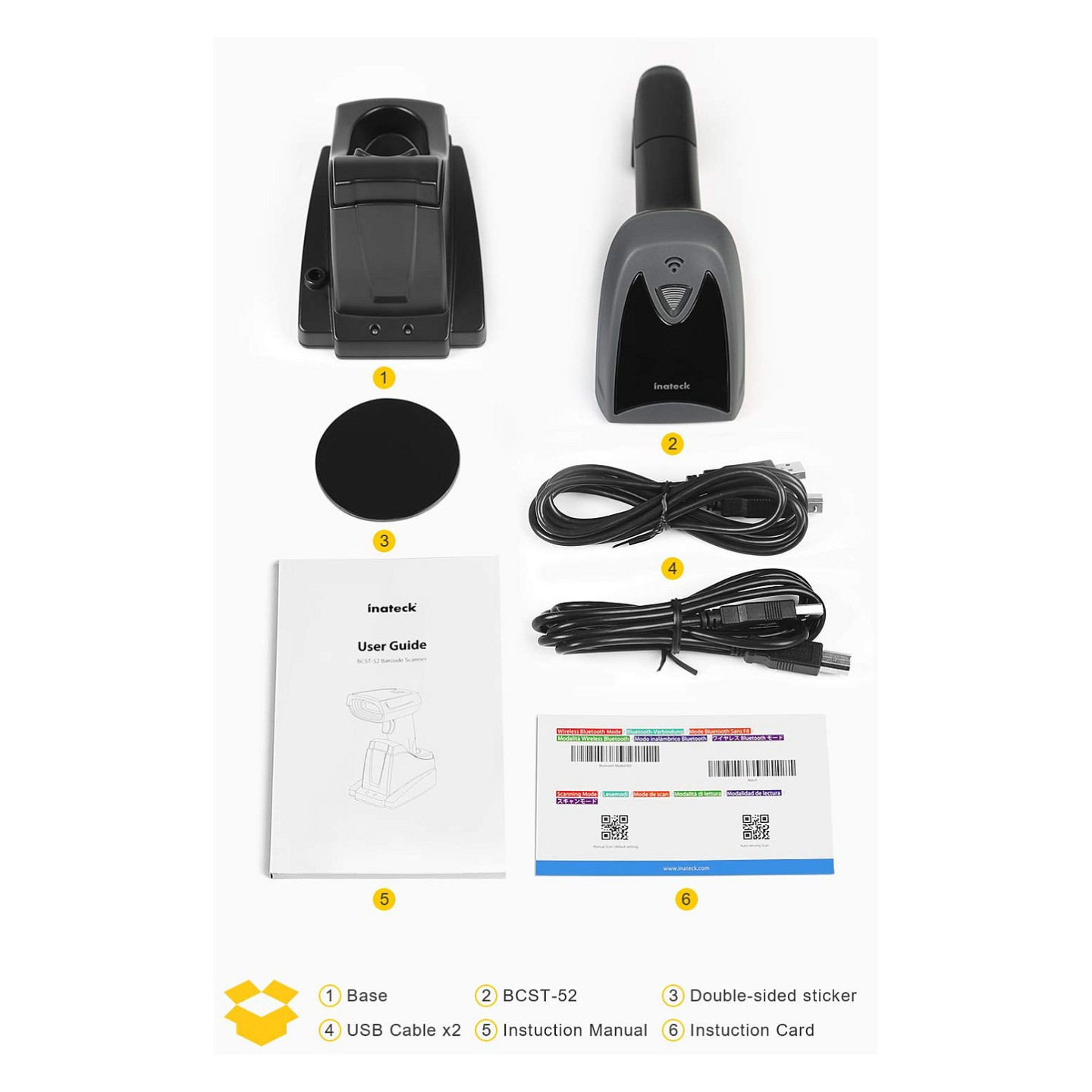 inateck Barcodescanner 52 black [BCST-52_black] — Buy in Cyprus with Fast Delivery