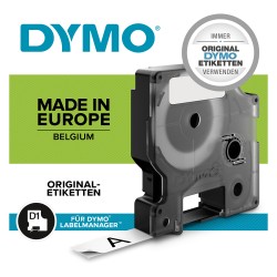 Dymo LabelWriter - D1 Etiketten Selbstklebend - 12 mm x 7 m - Schwarz auf Grün - (S0720590)