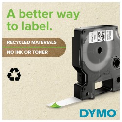 Dymo LabelWriter - D1 Etiketten Selbstklebend - 12 mm x 7 m - Schwarz auf Grün - (S0720590)