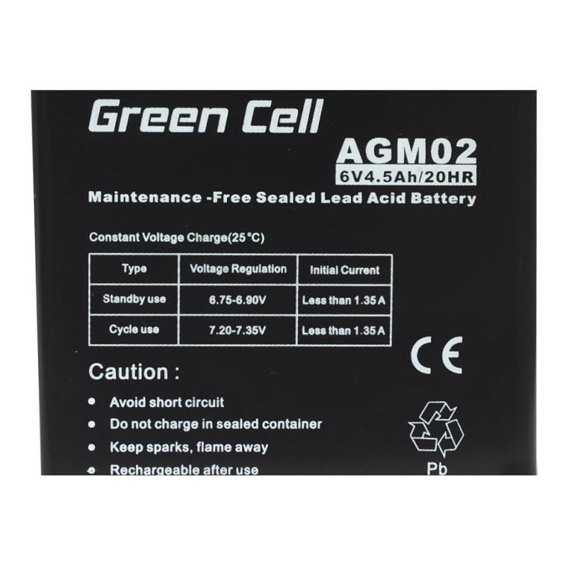 Green Cell Ersatzbatterie AGM02 6V 4.5Ah — Buy in Cyprus with Fast Delivery