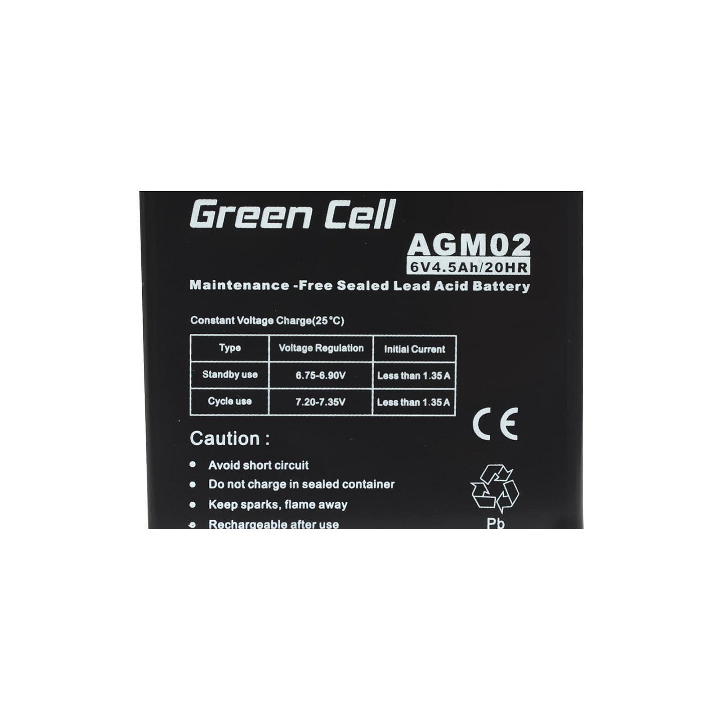 Green Cell AGM02 – 6V 4.5Ah VRLA Battery | Armenius Store