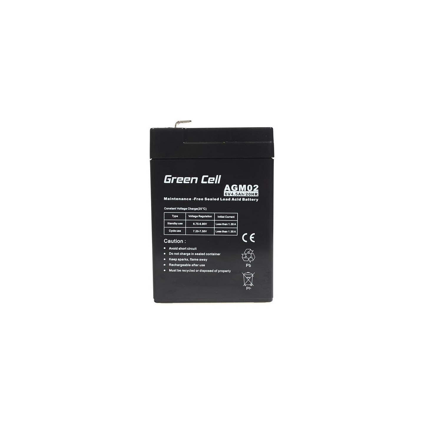 Green Cell AGM02 – 6V 4.5Ah VRLA Battery | Armenius Store