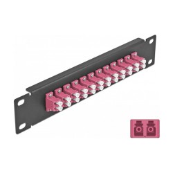 Delock 10? LWL Patchpanel 12 Port LC Duplex violett 1 HE schwarz — Buy in Cyprus with Fast Delivery
