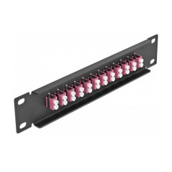 Delock 10? LWL Patchpanel 12 Port LC Duplex violett 1 HE schwarz — Buy in Cyprus with Fast Delivery