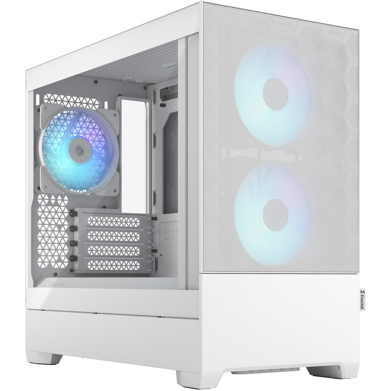 Fractal Design Pop Mini Air RGB TG - White - Mini-ITX/Micro-ATX Mini Tower, Tempered Glass & RGB