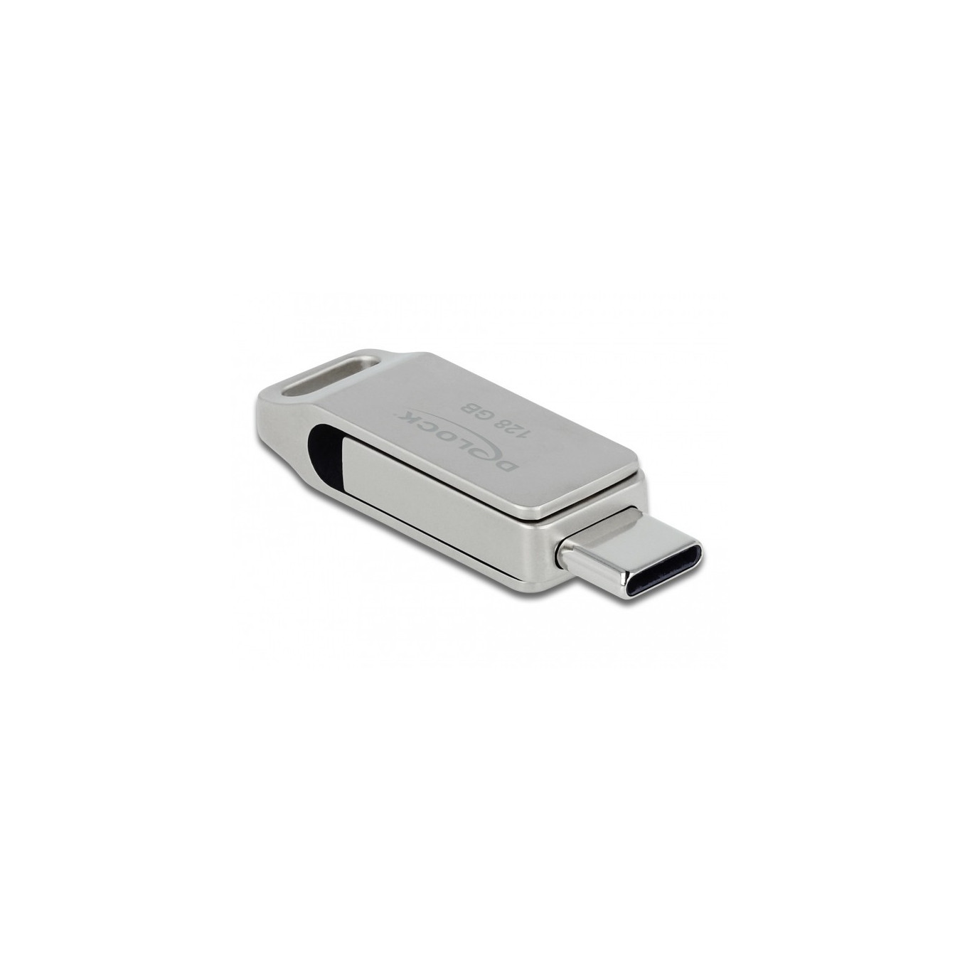 Delock USB 3.2 Gen 1 Flash Drive - 128GB, USB-C + USB-A, Metal Swivel, Silver — Buy in Cyprus with Fast Delivery