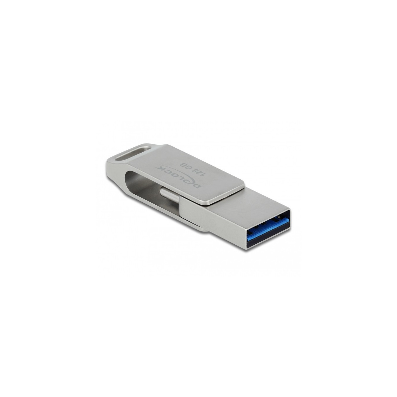Delock USB 3.2 Gen 1 Flash Drive - 128GB, USB-C + USB-A, Metal Swivel, Silver — Buy in Cyprus with Fast Delivery