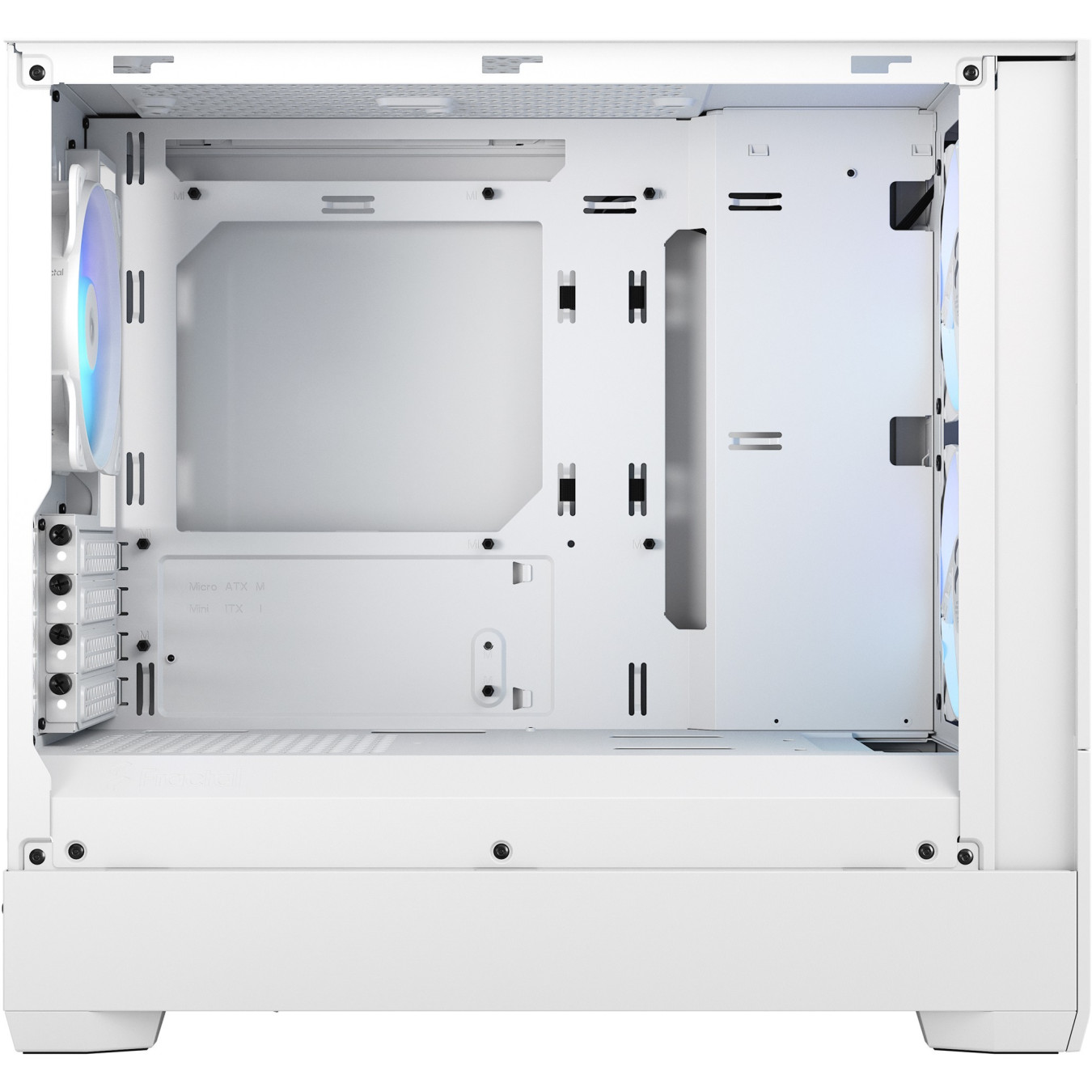 Fractal Design Pop Mini Air RGB TG - White - Mini-ITX/Micro-ATX Mini Tower, Tempered Glass & RGB