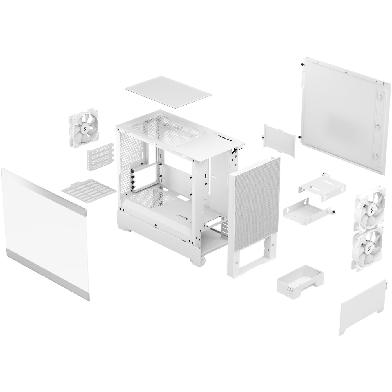 Fractal Design Pop Mini Air RGB TG - White - Mini-ITX/Micro-ATX Mini Tower, Tempered Glass & RGB