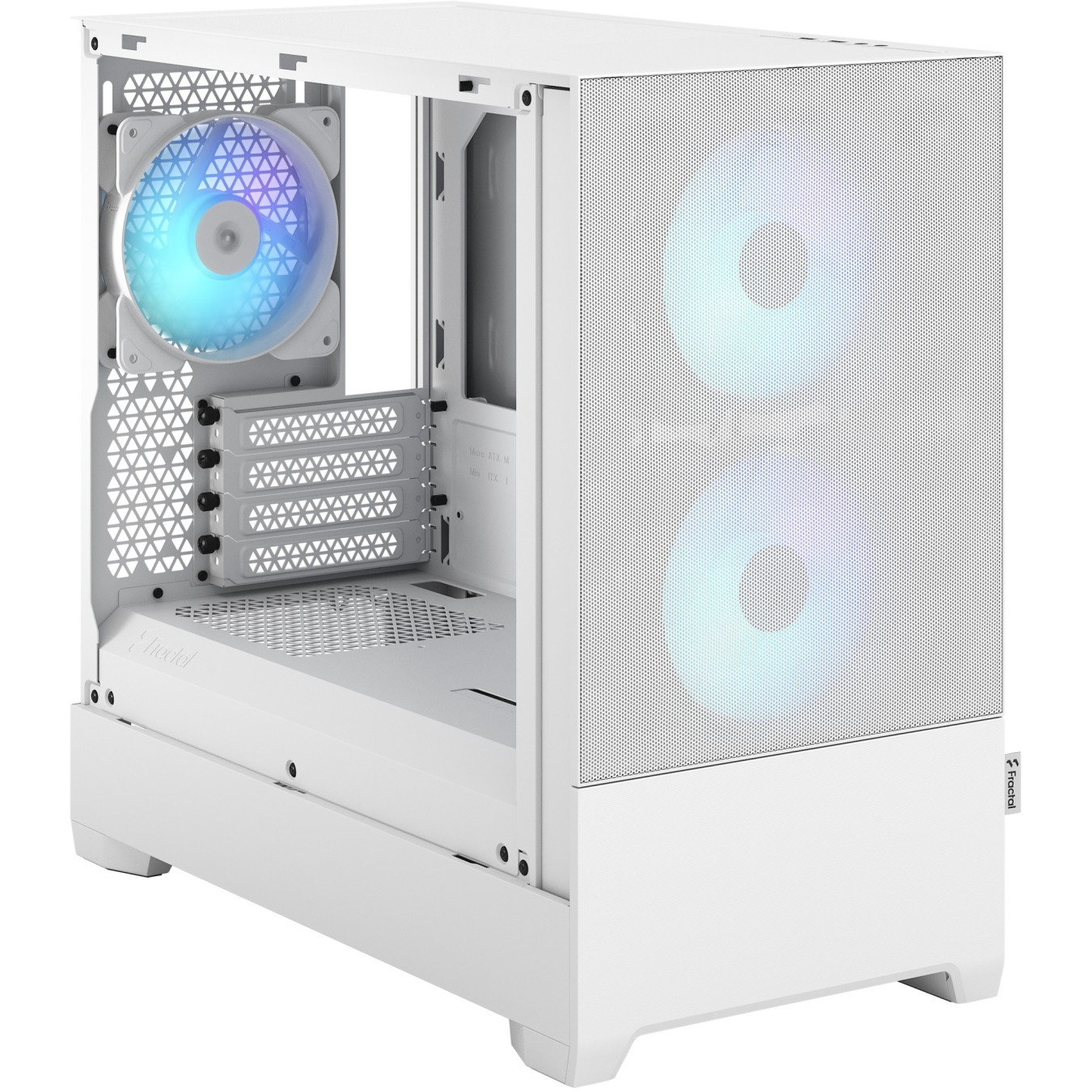 Fractal Design Pop Mini Air RGB TG - White - Mini-ITX/Micro-ATX Mini Tower, Tempered Glass & RGB