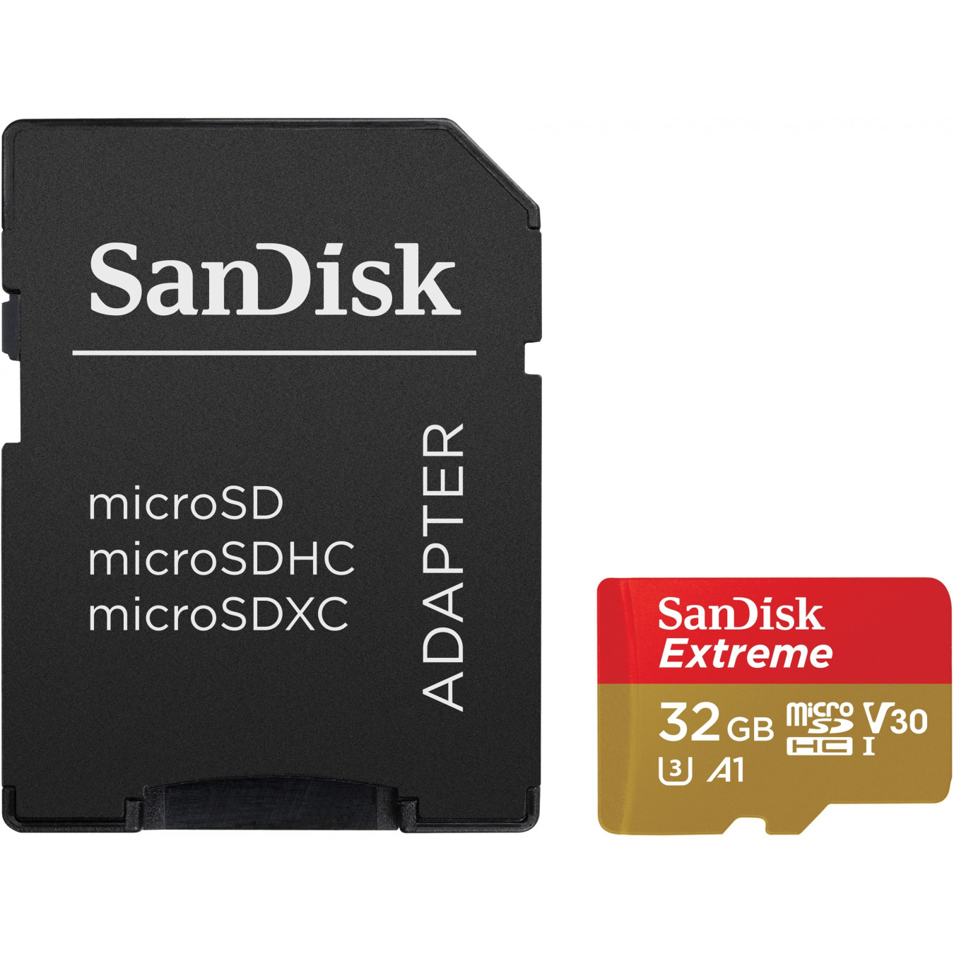 SanDisk Extreme microSDHC Card - 32GB - UHS-I (U3, V30), Class 10, 100MB/s Read & 60MB/s Write - Red/White/Yellow