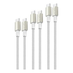 4smarts USB-C auf USB-C Kabel PremiumCord 60W 3erSet wei silb — Buy in Cyprus with Fast Delivery
