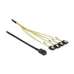 DeLock Mini SAS HD SFF-8643 to 4 x SATA 7 Pin 1 m — Buy in Cyprus with Fast Delivery