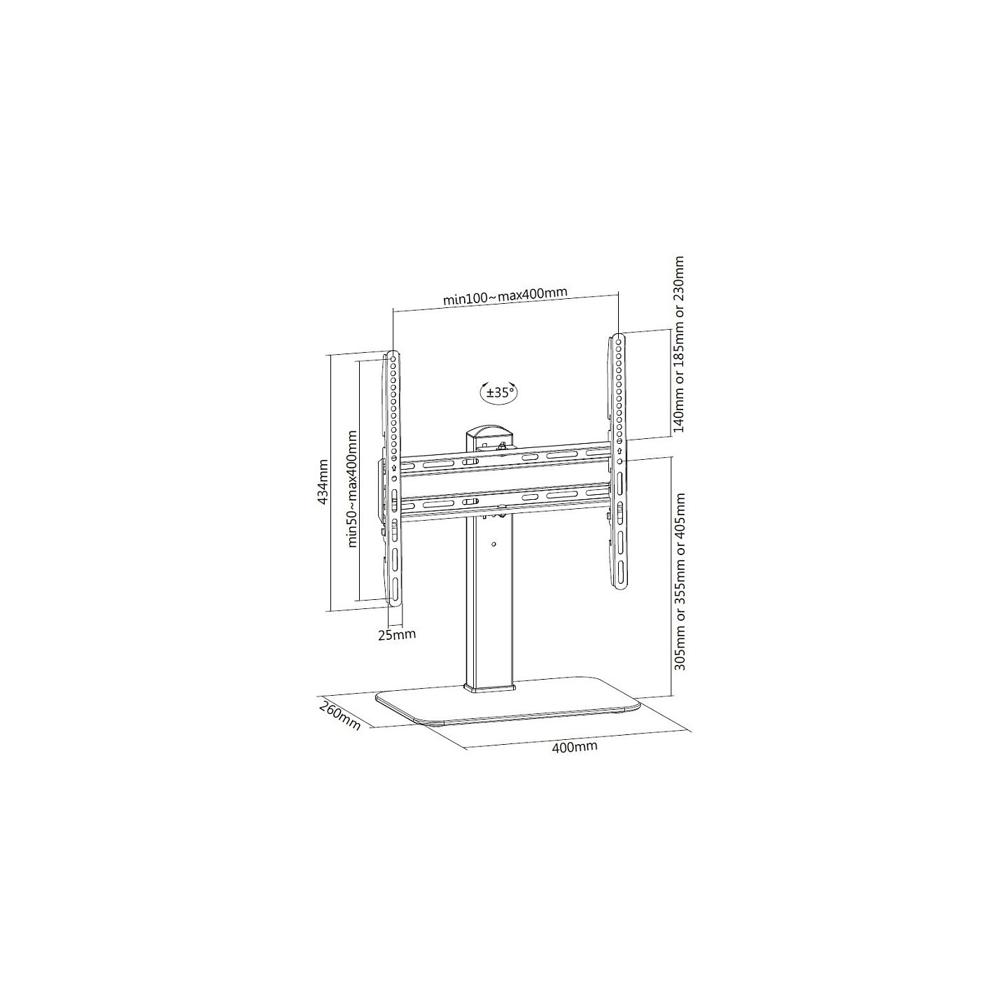 Equip Tischfuß 32'-55' 1TFT Universal TV 40Kg schwarz lite Retail — Buy in Cyprus with Fast Delivery