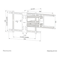 Neomounts WL40S-850BL18 bewegliche Wandhalterung für 43-86' Bildschirme - Schwarz — Buy in Cyprus with Fast Delivery
