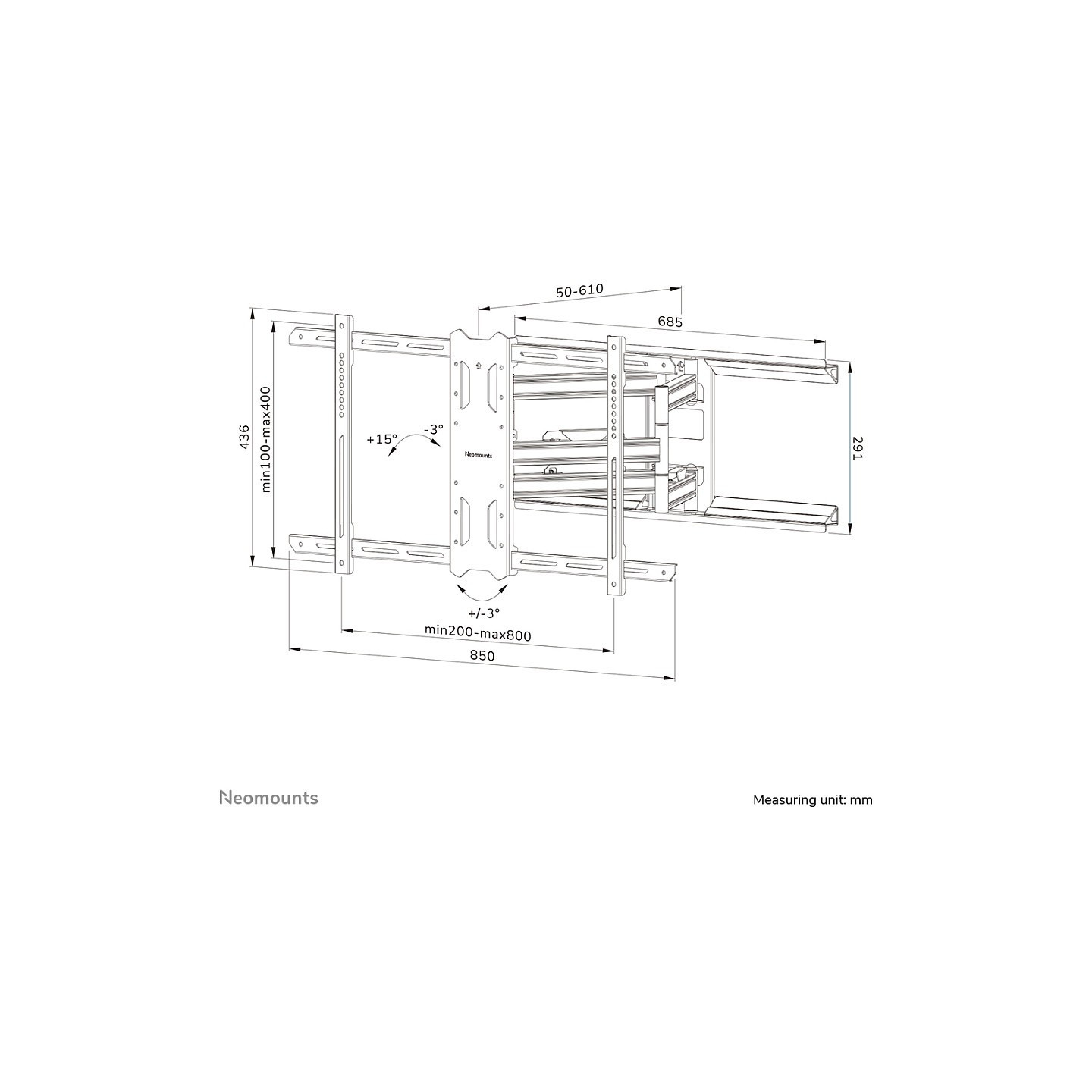 Neomounts WL40S-850BL18 bewegliche Wandhalterung für 43-86' Bildschirme - Schwarz — Buy in Cyprus with Fast Delivery