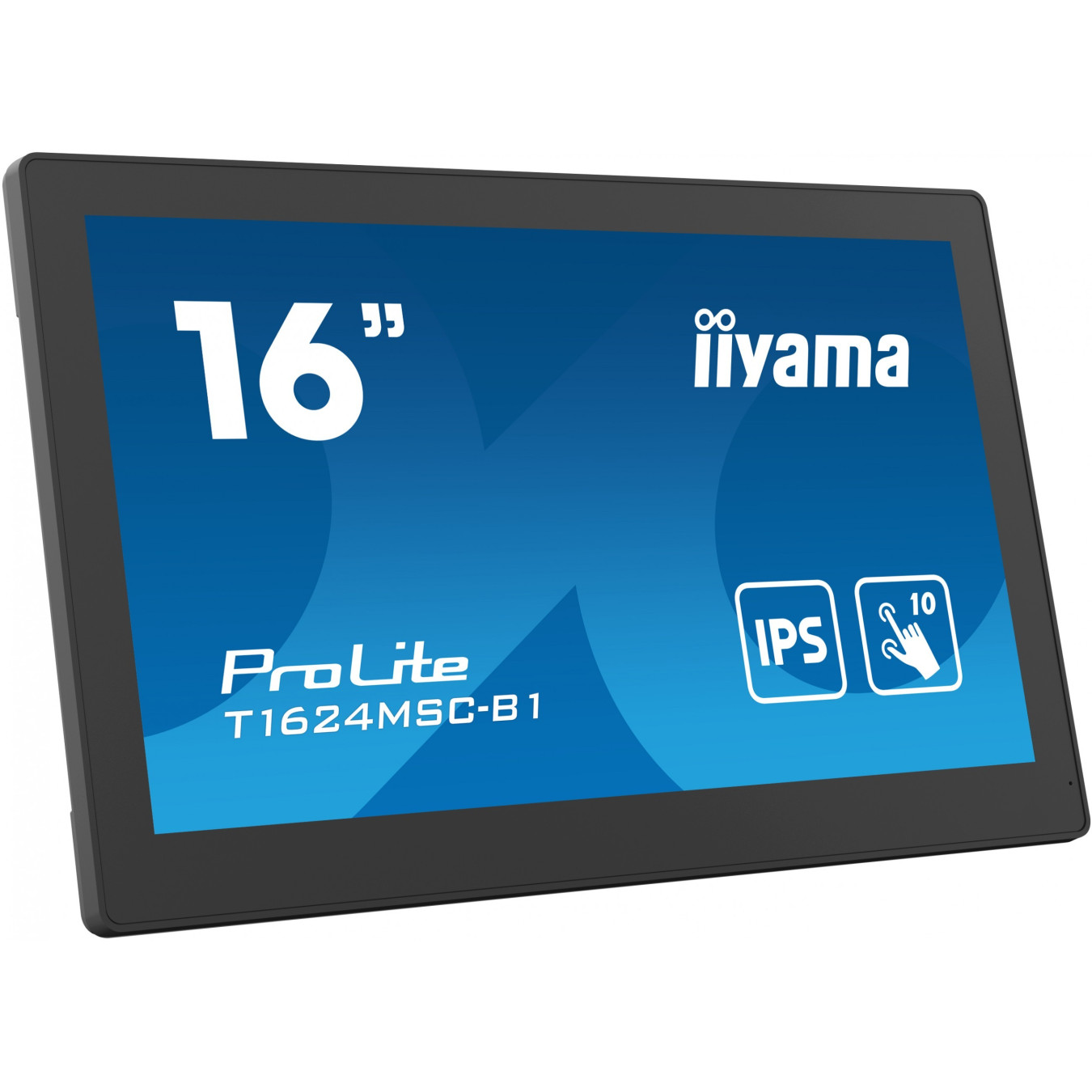 iiyama T1624MSC-B1 - 15.6-inch Full HD IPS PCAP 10pt Touchscreen Monitor, HDMI+USB, Black, 24/7