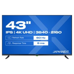 109.2cm 43' (3840x2160) JAPANNEXT JN-IPS430UHD60F 16:9 IPS 60Hz HDMI USB WLAN Speaker Black — Buy in Cyprus with Fast Delivery