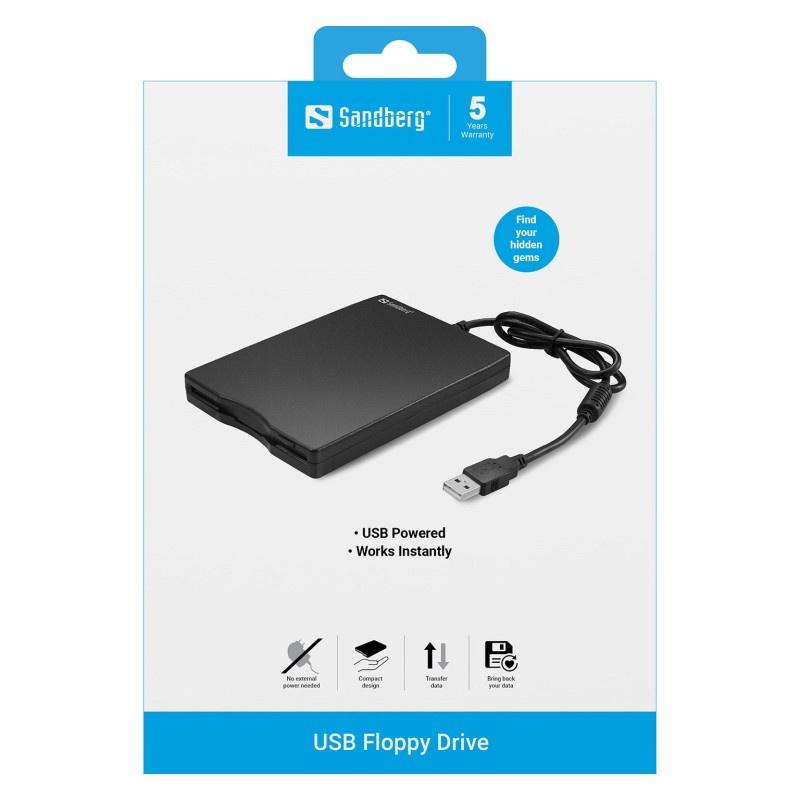Sandberg USB Floppy Mini Reader 133-50 USB 2.0 External (Boxed) — Buy in Cyprus with Fast Delivery