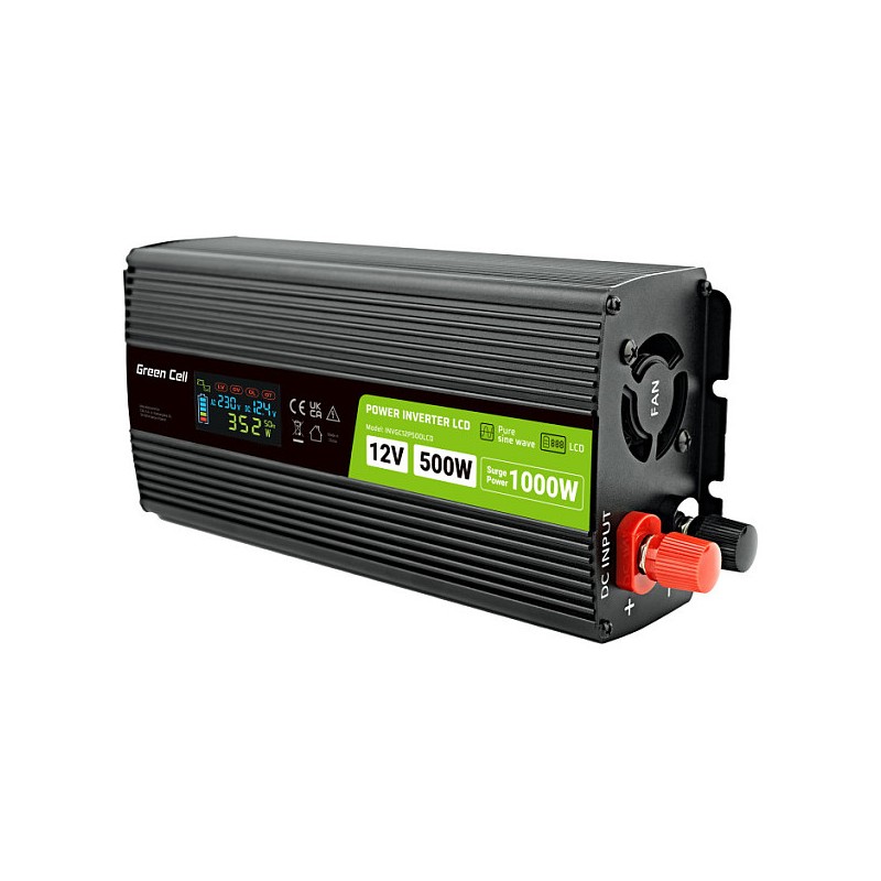 Green Cell KFZ Spannungswandler Power Inverter 12V to 230V 500W 1000W Display — Buy in Cyprus with Fast Delivery
