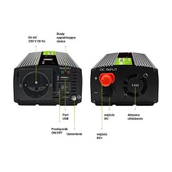 Green Cell KFZ Spannungswandler Power Inverter 12V to 230V 500W 1000W Display — Buy in Cyprus with Fast Delivery