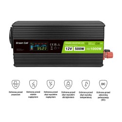 Green Cell KFZ Spannungswandler Power Inverter 12V to 230V 500W 1000W Display — Buy in Cyprus with Fast Delivery