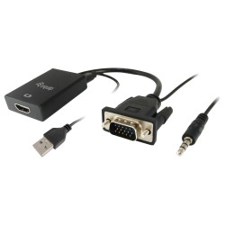 Equip VGA auf HDMI Adapter. mit Audio. schwarz. 15cm — Buy in Cyprus with Fast Delivery