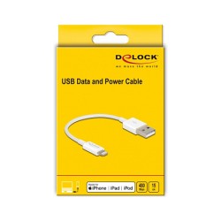 Delock USB 2.0 to Lightning (ST-ST) 0.15m Ladekabel Weiß — Buy in Cyprus with Fast Delivery