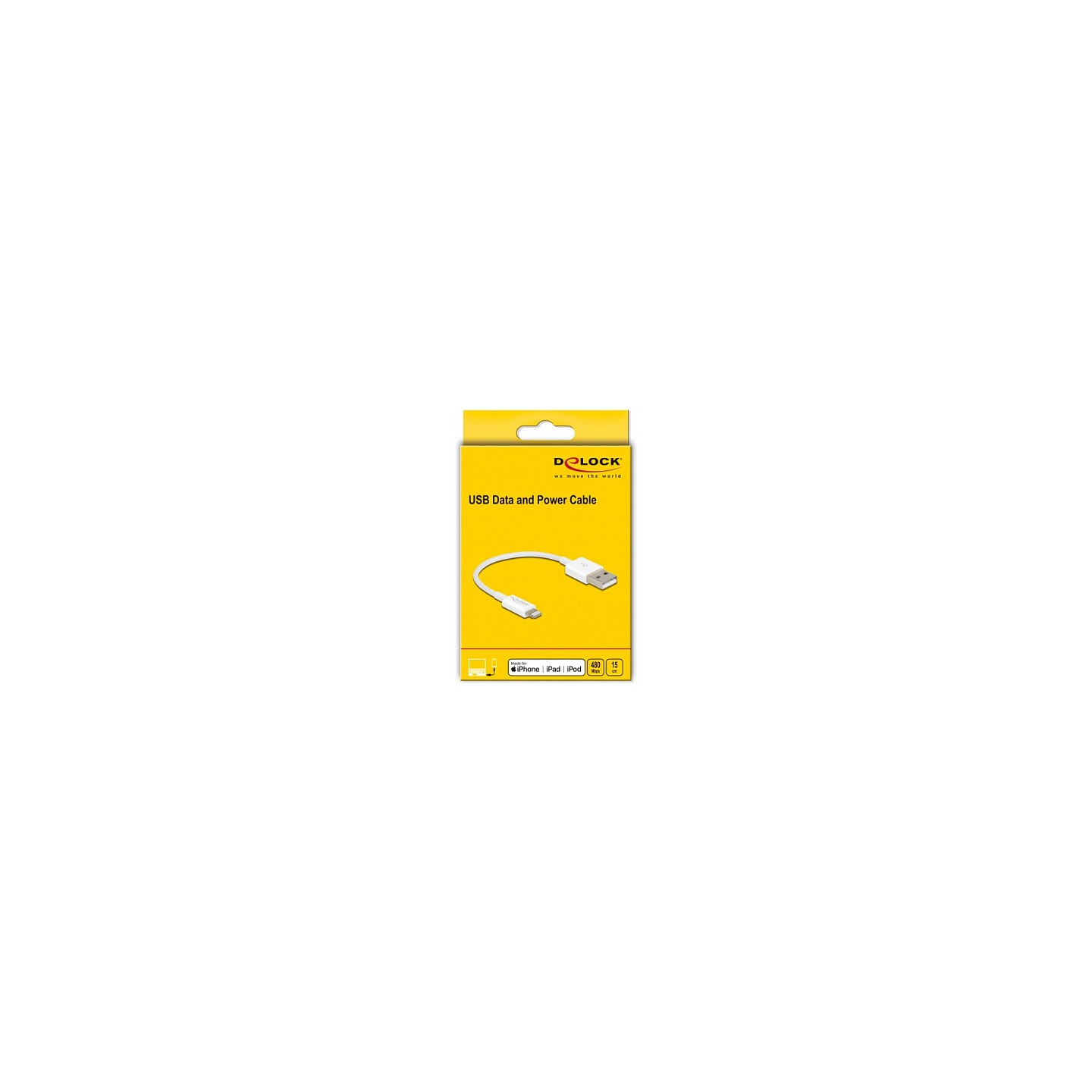 Delock USB 2.0 to Lightning (ST-ST) 0.15m Ladekabel Weiß — Buy in Cyprus with Fast Delivery