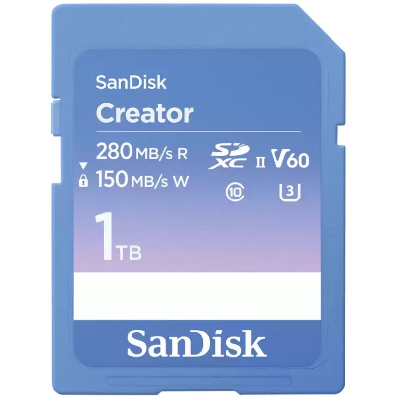 Buy SanDisk Creator SDXC UHS-II 1TB - Blue, Class 10, U3/V60, 280MB/s Read, 150M... in Cyprus, Nicosia, Limassol, Larnaka, Pafos