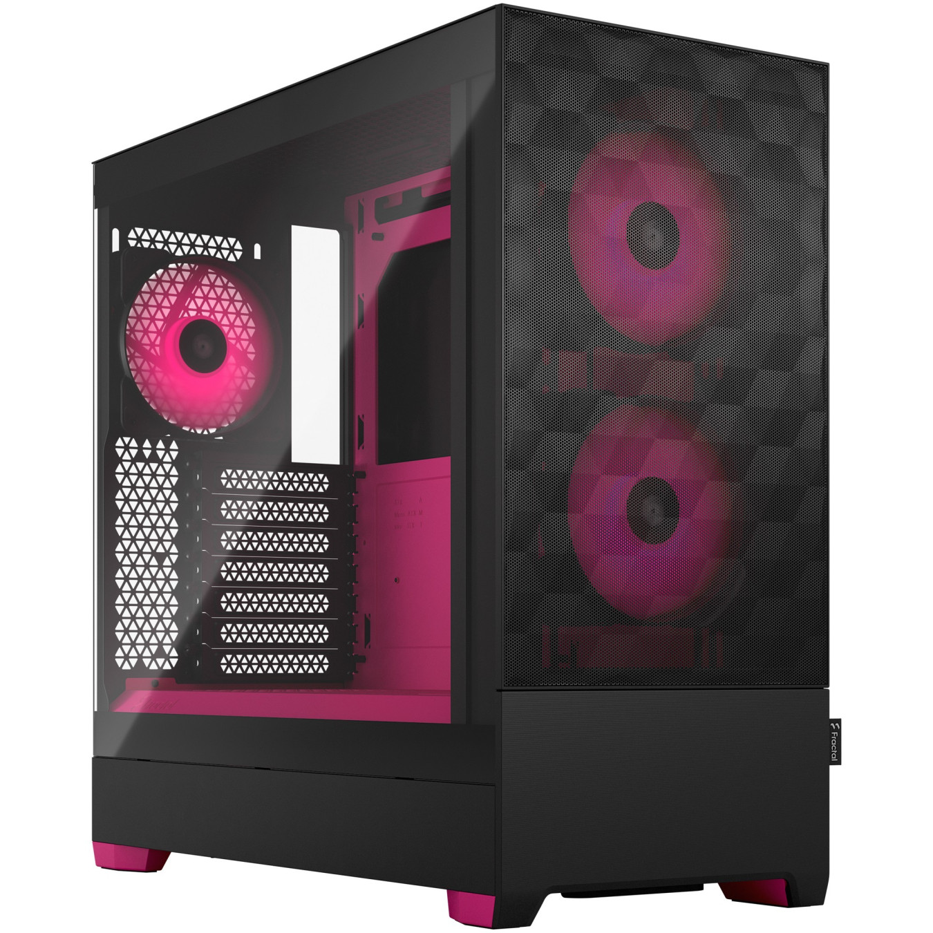 Fractal Design Pop Air RGB - Mid Tower PC Case - Black & Magenta, Tempered Glass, ATX/mATX/mITX