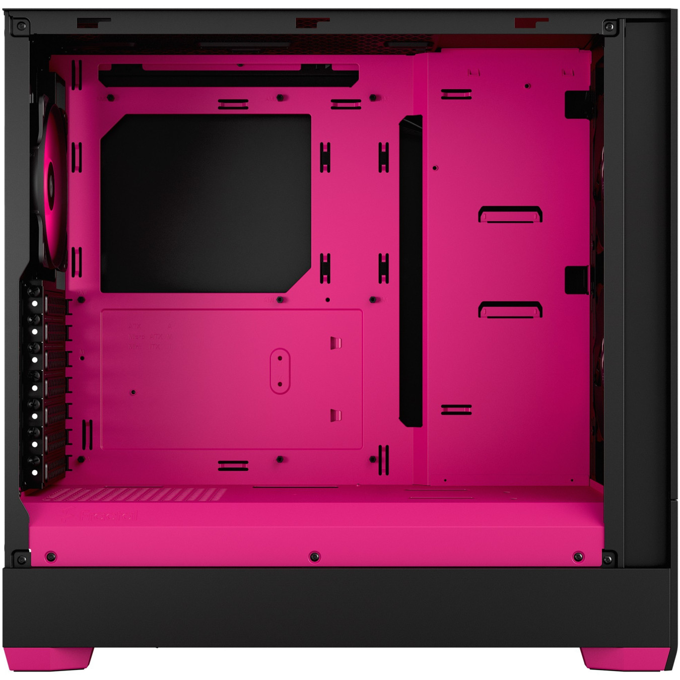 Fractal Design Pop Air RGB - Mid Tower PC Case - Black & Magenta, Tempered Glass, ATX/mATX/mITX