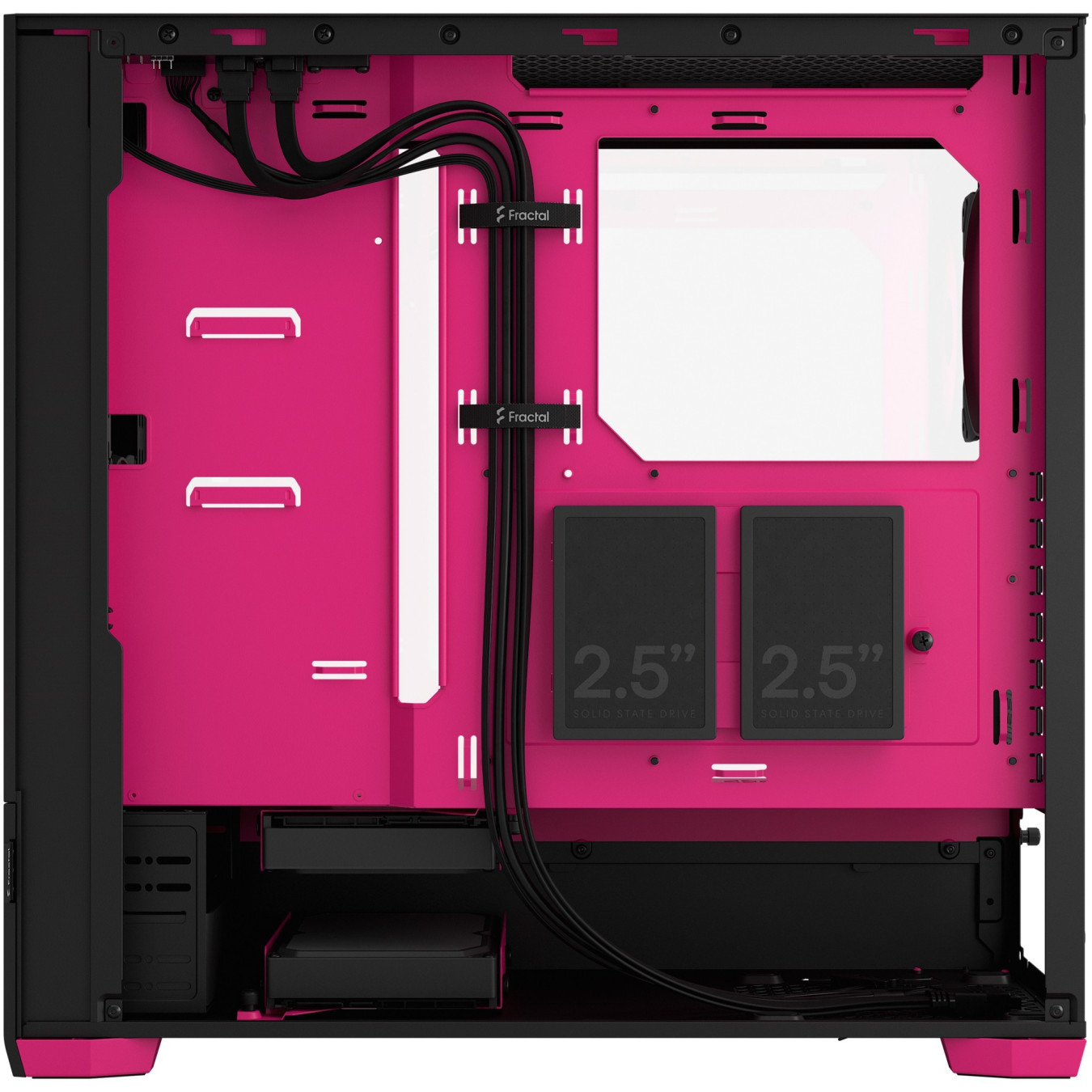 Fractal Design Pop Air RGB - Mid Tower PC Case - Black & Magenta, Tempered Glass, ATX/mATX/mITX