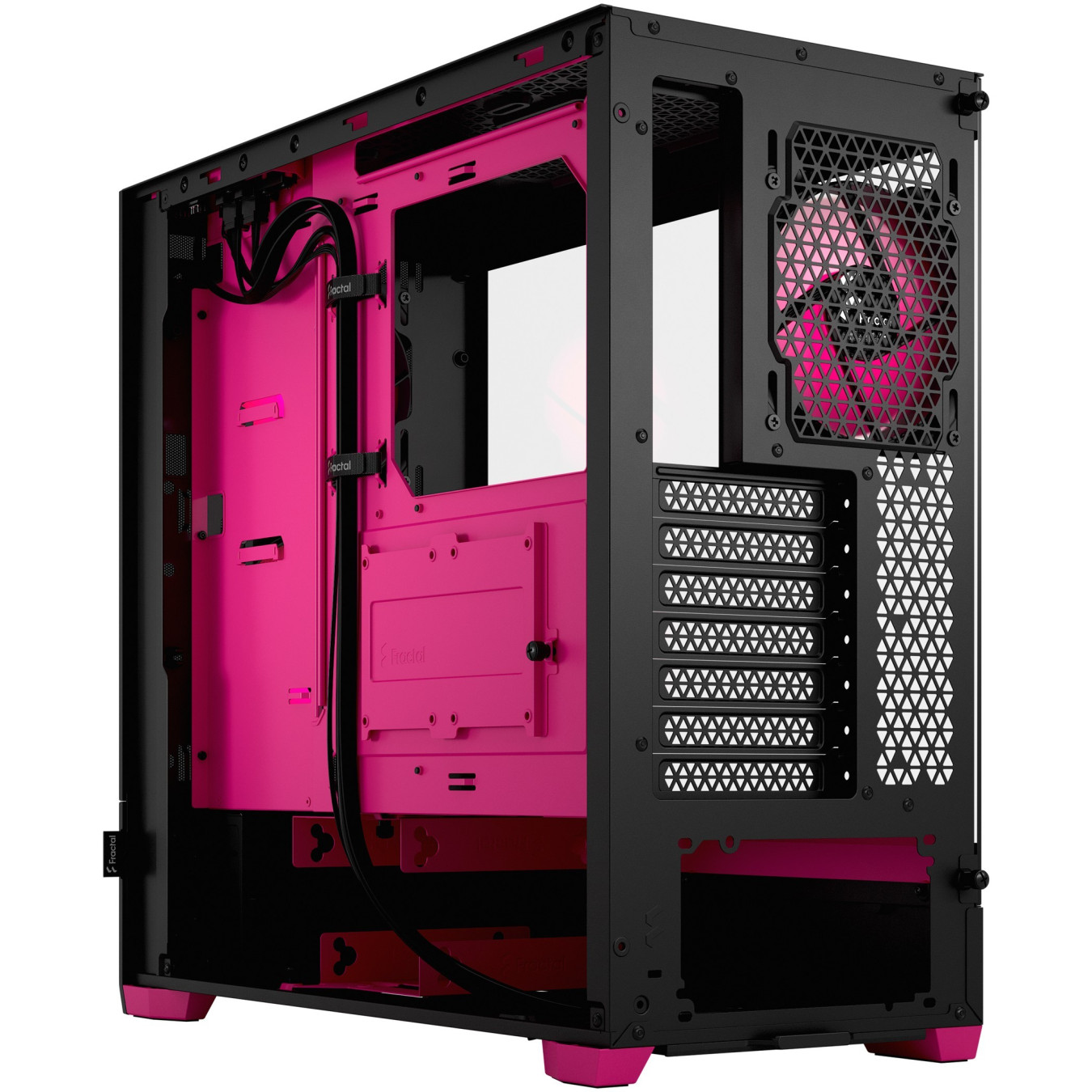 Fractal Design Pop Air RGB - Mid Tower PC Case - Black & Magenta, Tempered Glass, ATX/mATX/mITX