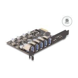 USB 5 Gbps PCI Express x1 Karte zu 5 x extern Typ-A + 2 x extern USB Type-CTM Buchse — Buy in Cyprus with Fast Delivery