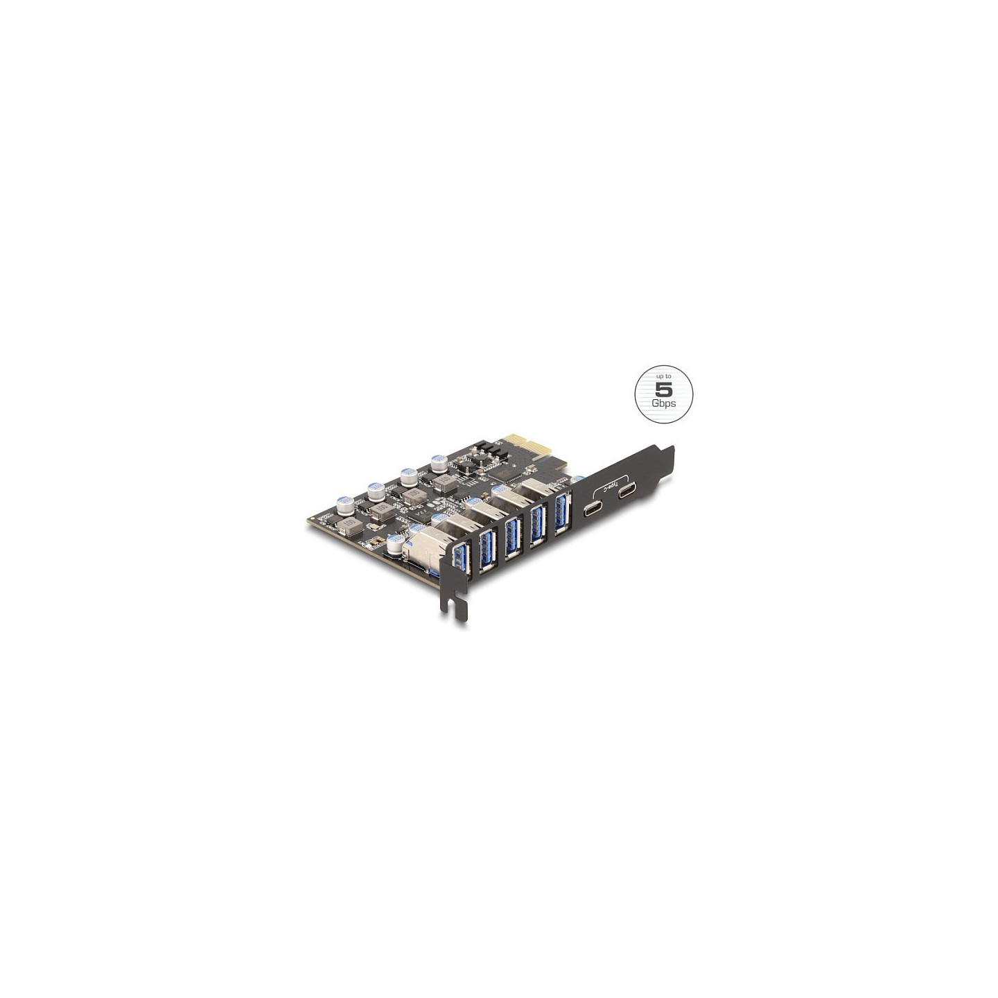 USB 5 Gbps PCI Express x1 Karte zu 5 x extern Typ-A + 2 x extern USB Type-CTM Buchse — Buy in Cyprus with Fast Delivery