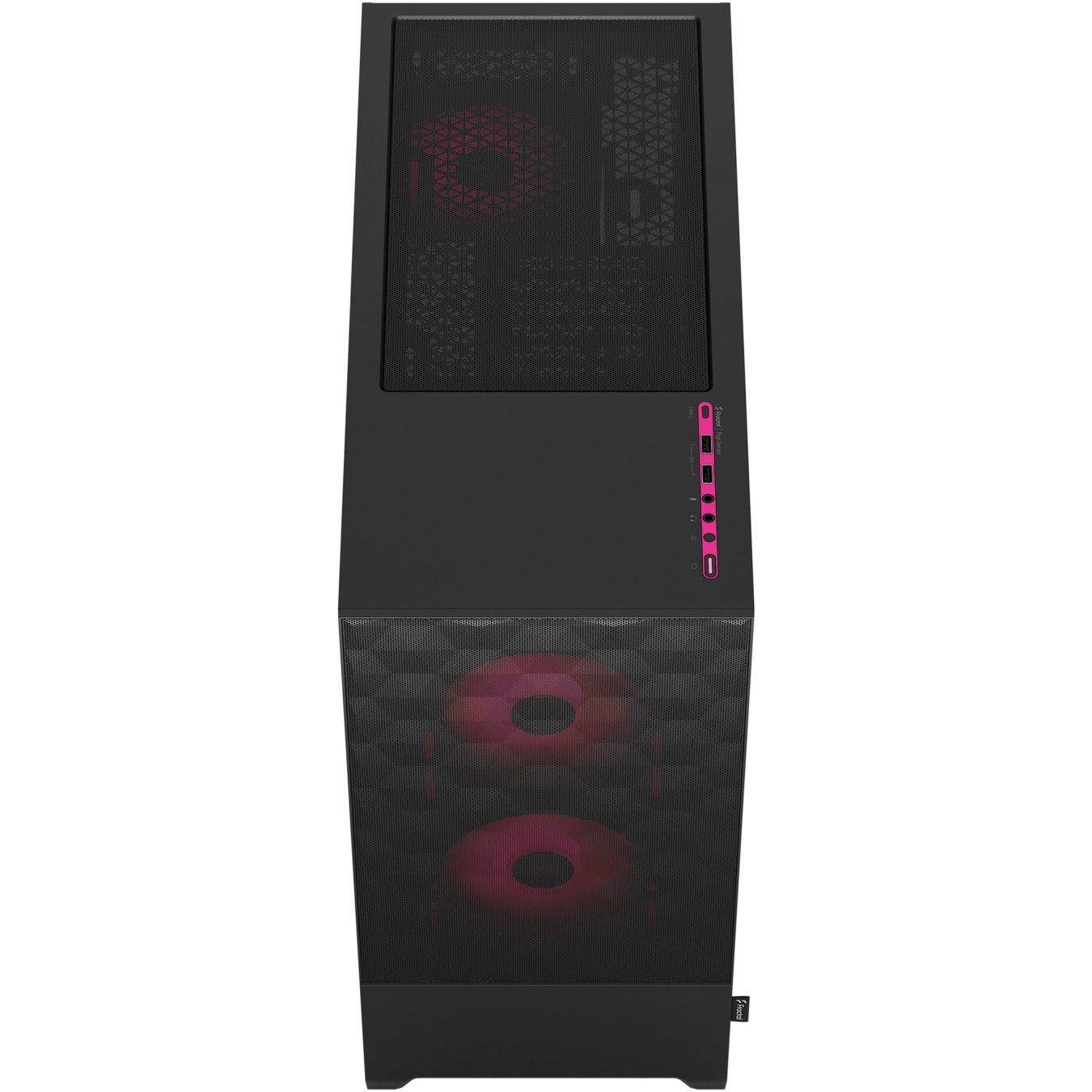Fractal Design Pop Air RGB - Mid Tower PC Case - Black & Magenta, Tempered Glass, ATX/mATX/mITX