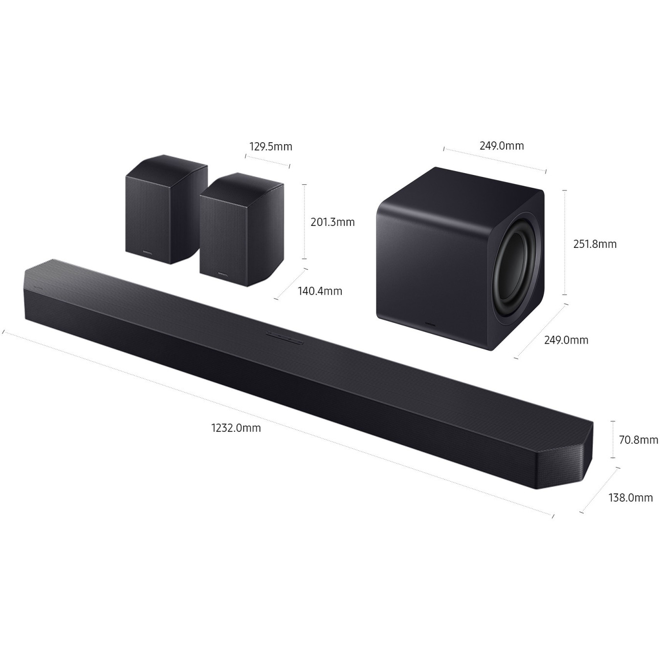 Samsung Soundbar HW-Q990F - 11.1.4ch Dolby Atmos & DTS:X, Wireless Active Subwoofer - Titan Black