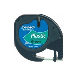 Dymo LabelWriter - LetraTag Kunststoff Etiketten - 12 mm x 4 m - Schwarz auf Grün - (S0721640)