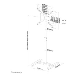 Bodenständer für Flachbild TV Monitor bis 55' (140 cm). Höhenverstellbar 20KG NS-FS100BLACK Neomounts