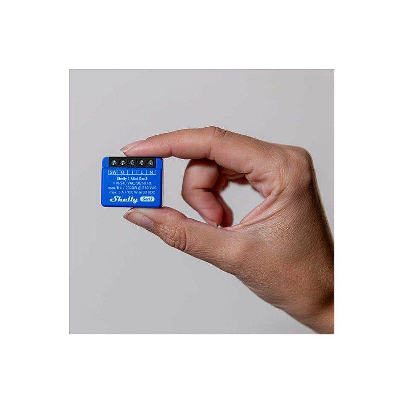Shelly Relais '1 Mini Gen. 3' WLAN BT max. 8A 1 Kanal Unterputz — Buy in Cyprus with Fast Delivery