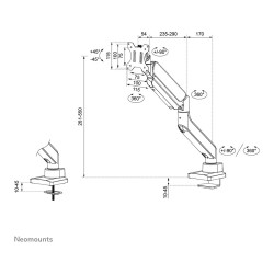Neomounts DS70PLUS-450BL1 vollbewegliche Tischhalterung für 17-49' Curved Ultra Wide Bildschirme - Schwarz